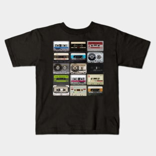 Cassette Tapes Music Lovers Retro Vintage Audio Design Kids T-Shirt
